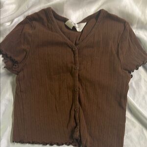H & M Brown Kids Button-Up Shirt